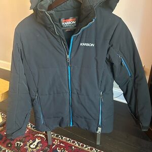 Karbon Kids Black Jacket with Blue Accents